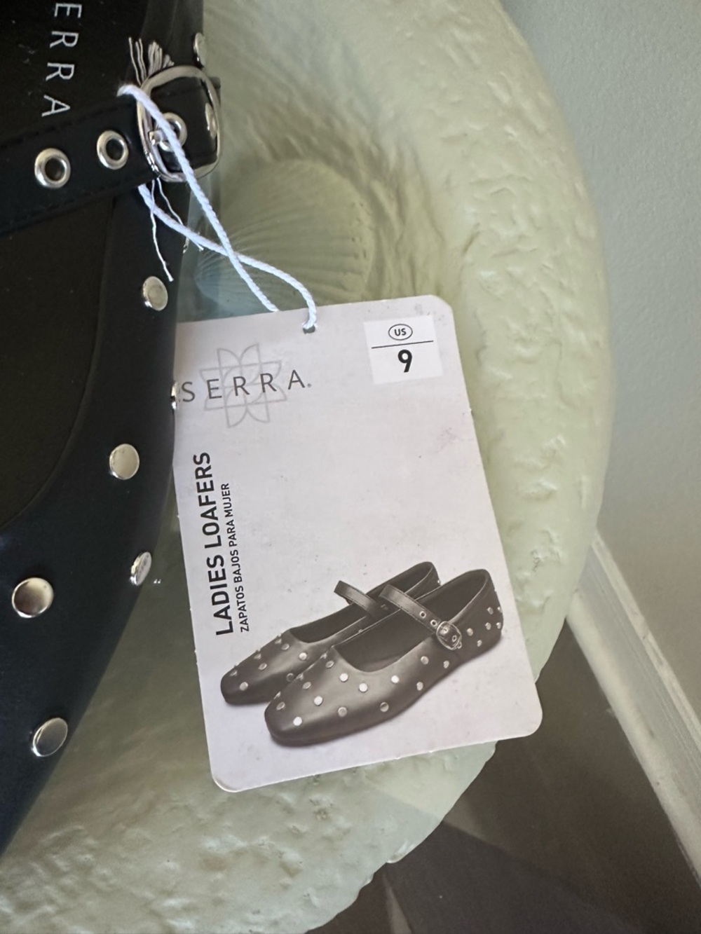 Serra Black Mary Jane flats  with Silver Studs - Picture 3 of 3